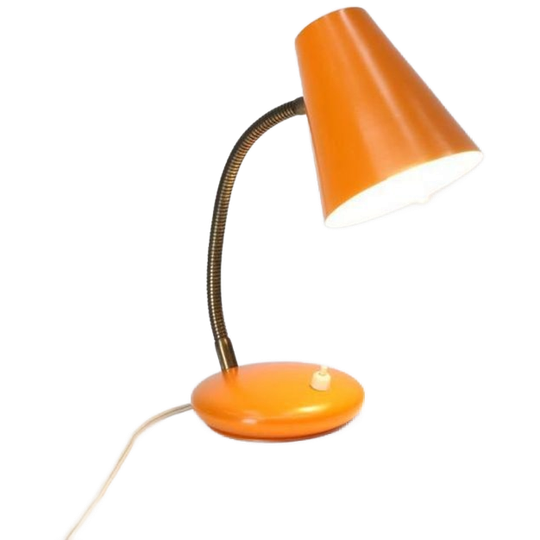 Vintage Tafellamp Metaal Oranje 1