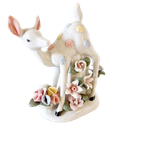 Vintage Beeldje Hertje Porselein Hert Met Bloemen thumbnail 1