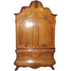 Antieke Kabinet Mahonie Linnenkast Van Rond 1920 thumbnail 1