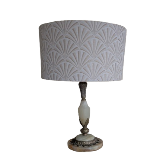 Hollywood Regency Tafellamp Marmer Messing 1