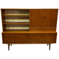 Vintage Highboard Wandmeubel Jaren 60 Fineer Teak