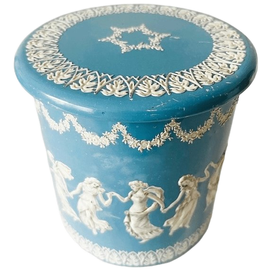 Vintage Blik Blauw Wit Wedgewood Regency Dans 1950’s 1