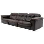 De Sede Ds 101 Black Leather Lounge Sofa, 1970’s thumbnail 1