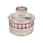 Bavaria Cristal Au Plomb Loodkristal Snuisterij Potje Met Deksel Rood Stermotief thumbnail 1