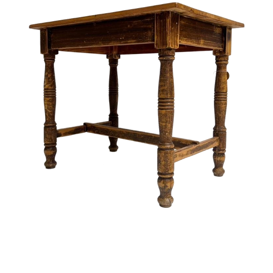 Brocante Bruinkleurige Eettafel, 1970’s 1