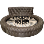 Chesterfield Bed Rond – Vintage Bruin thumbnail 1