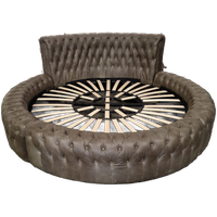 Chesterfield Bed Rond – Vintage Bruin