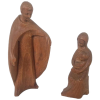Heilige Familie Houten Beeld 30 Cm Handgesneden.