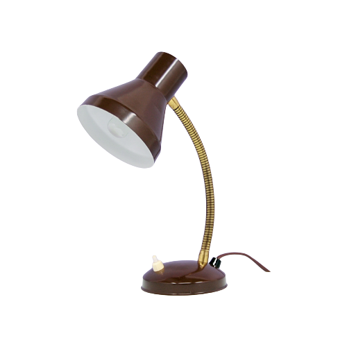 Bruine Metalen Bureaulamp Buigbaar
