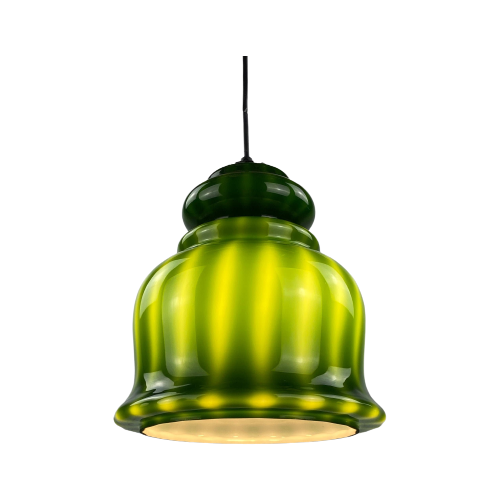 Rare Green Glass Pendant Light By Peill And Putzler 1960