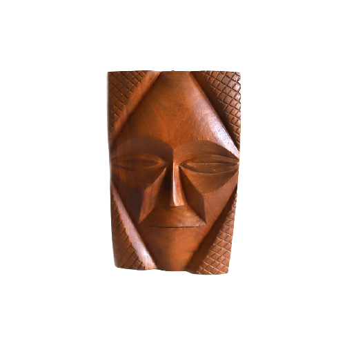 Vintage Masker Afrikaans Houtsnijwerk, Jaren '60/'70
