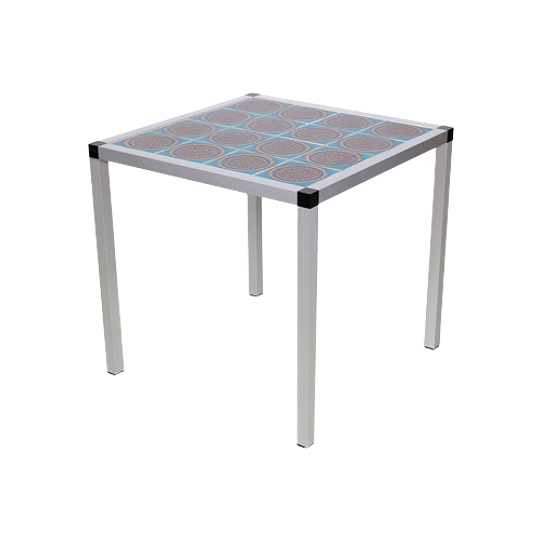 Vintage Bijzettafel Met Blauwe Tegels, 1970s 1