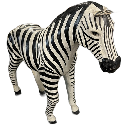 Vintage Zebra Leder, Leer En Papier Mache 1