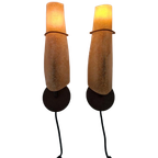 2 Vintage Lampen Design Massive Metaal Glas thumbnail 1
