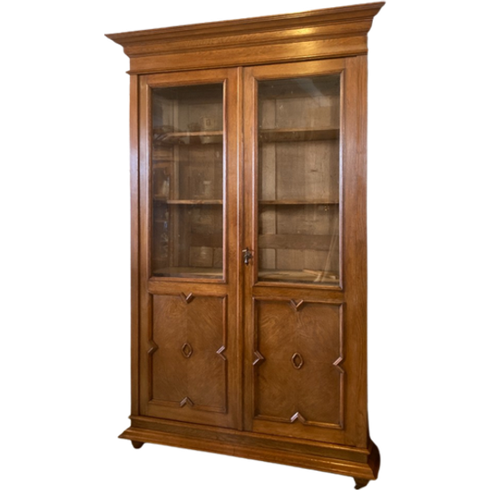 Demontabele Antiek Eiken Boekenkast Of Servieskast Met Planken, 210 Cm Hoog 1