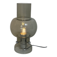 Ca. 1960’S - Vintage - Smoked Glass Table Lamp