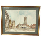 Niet Gesigneerd - Aquarel - Veurne Markt thumbnail 1