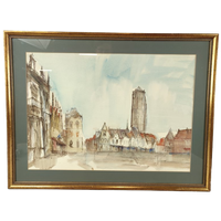 Niet Gesigneerd - Aquarel - Veurne Markt