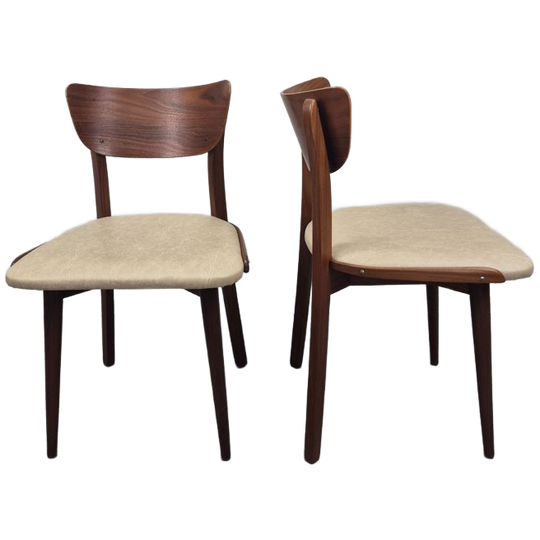 Set (2) Vintage Mid-century Stoelen/eetkamerstoelen. 1