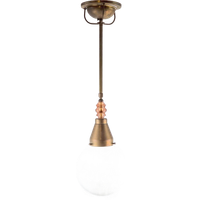 Vintage Art Deco Bol Hanglamp Schoollamp Copper Glas ‘20