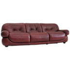 Vintage Sapporo Italiaanse Leren Sofa Mobil Girgi Jaren 70 thumbnail 1