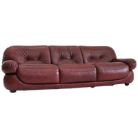 Vintage Sapporo Italiaanse Leren Sofa Mobil Girgi Jaren 70