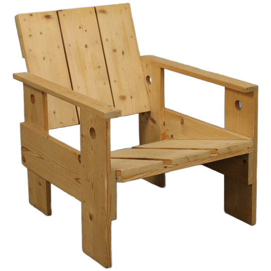 Crate Lounge Chair, In The Style Of Gerrit Rietveld, 1980s. 1