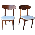 Set 2 Vintage Stoelen Nieuw Bekleed Teddy Deense Stoelen thumbnail 1