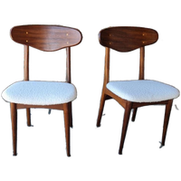 Set 2 Vintage Stoelen Nieuw Bekleed Teddy Deense Stoelen