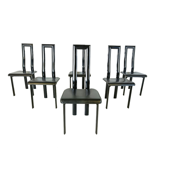 Italian Model Regia Dining Chairs By Antonello Mosca For Ycami, 1980s, Set Of 6 1