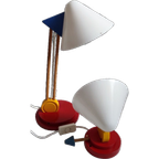 2x Vintage Ikea Memphis Style Lamp Ettore Sottsass thumbnail 1