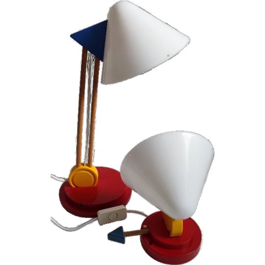 2x Vintage Ikea Memphis Style Lamp Ettore Sottsass 1