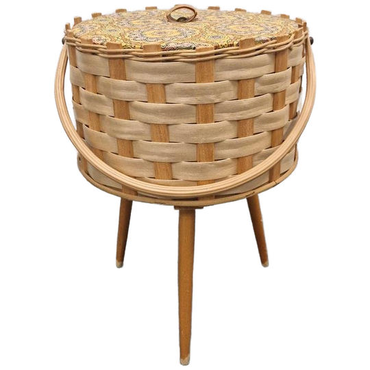 Vintage Naaimand Op Schuine Pootjes Opbergmand 1