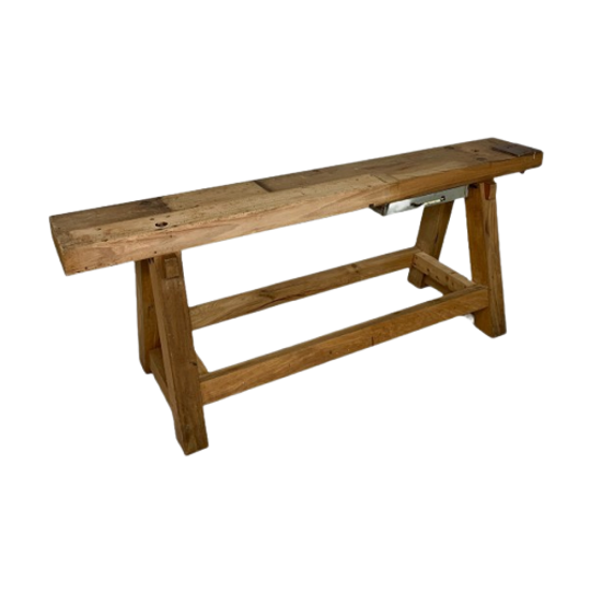 Eiken Werkbank 2 Meter Lang, Jaren 50 1
