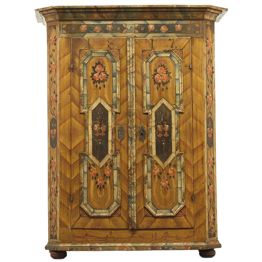 Antieke Exclusieve Beschilderde Bruidskast 1817 1