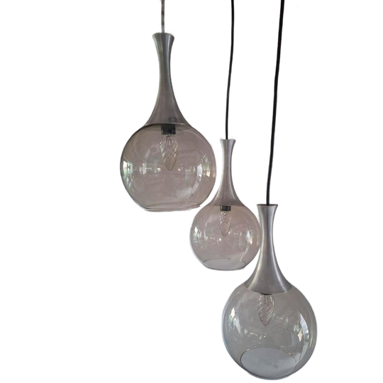 Vintage Italiaanse Glazen Hanglamp 1