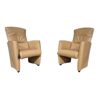 2X Jori Vinci Fauteuils - Geel - Leder - Design - Topstaat