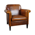 Mooie Strakke Schapenleren Artdeco Design Fauteuil Met Mooie Accenten Rondom thumbnail 1