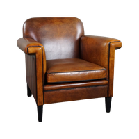 Mooie Strakke Schapenleren Artdeco Design Fauteuil Met Mooie Accenten Rondom