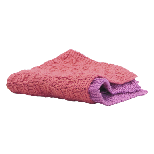 Set Gebreide Keukendoekjes Roze & Paars 1
