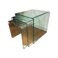 Vintage Glazen Mimiset / Nesting Tables / Salontafel ‘80