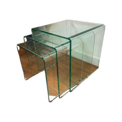 Vintage Glazen Mimiset / Nesting Tables / Salontafel ‘80