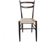 Set Vintage Keukenstoelen Lichtgewicht Gio Ponti Style Donkerbruin thumbnail 1