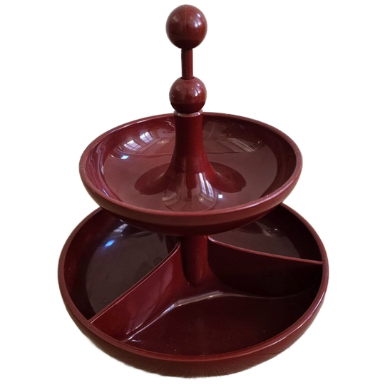 West-duitse Esma Snacktoren - Draaibaar Bovenbord - Mid-century Vintage Woondecoratie - Zomerse Serveerschaal 1