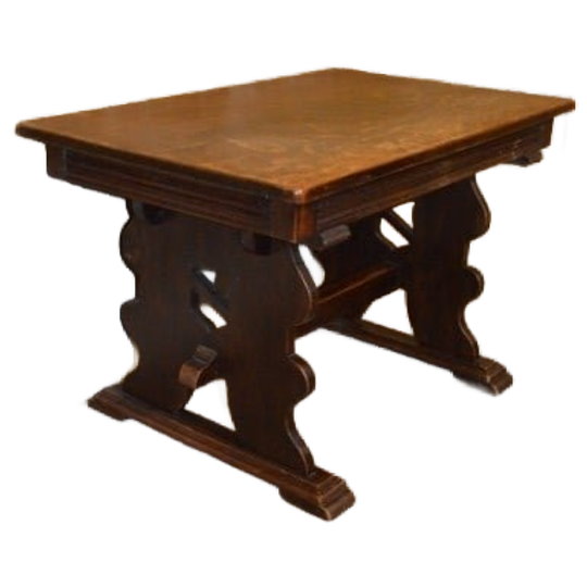 Antiek Eiken Salontafeltje Met Sledepoten En Patina 1