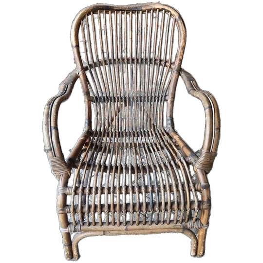 Bruine Bamboe Fauteuil Tuinstoel 1