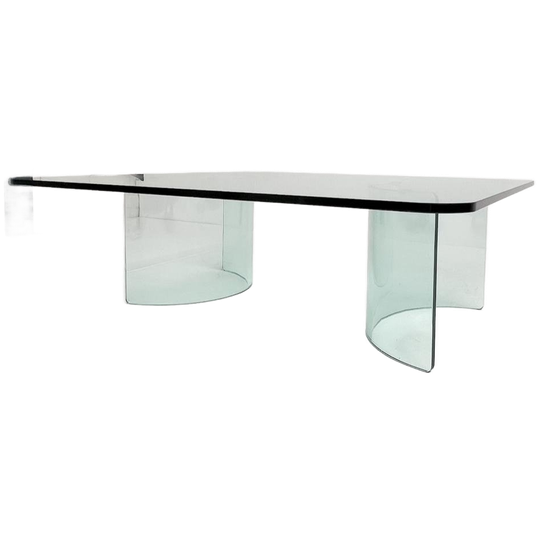 Moderne Italiaanse Glazen Salontafel, 1970's 1
