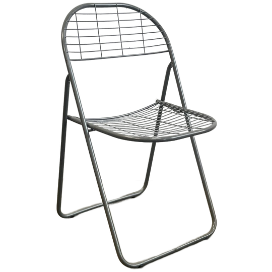 Vintage Grijze Klapstoel / Draadstoel, Niels Gammelgaard Voor IKEA, 1980's 1
