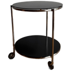Rvs En Zwart Glas Trolley IKEA 80’s Vintage thumbnail 1