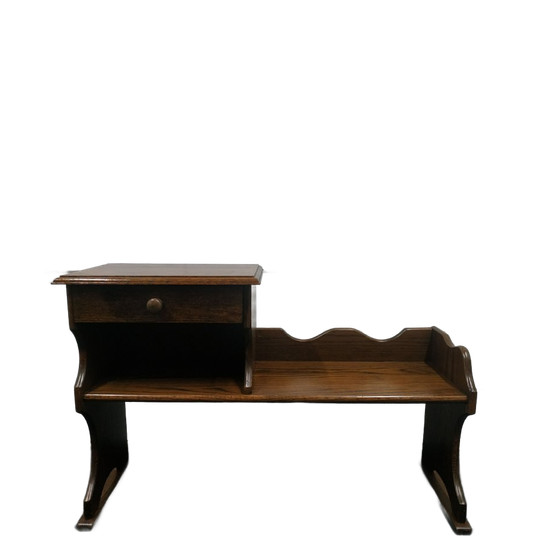Telefoonbankje Antiek Hout Planten-haltafel Met Lade 1